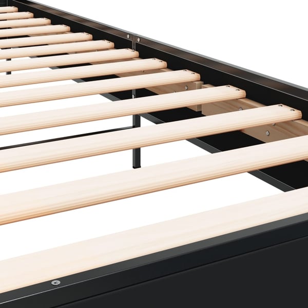 vidaXL Sengeramme svart 100x200 cm konstruert tre og metall