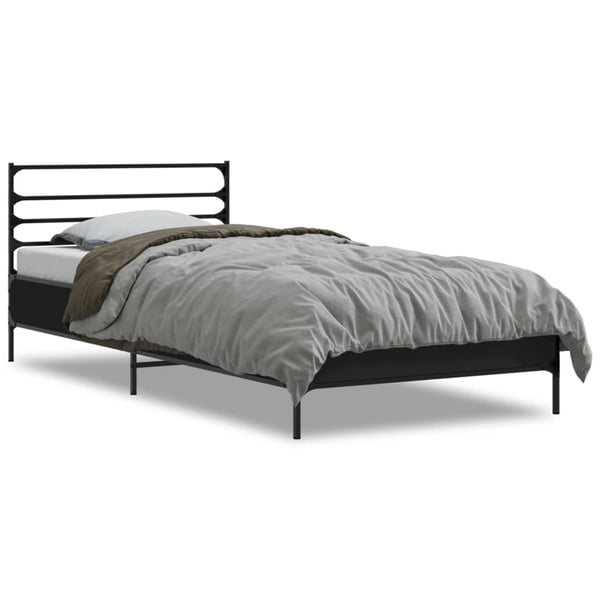 vidaXL Sengeramme svart 90x190 cm konstruert tre og metall