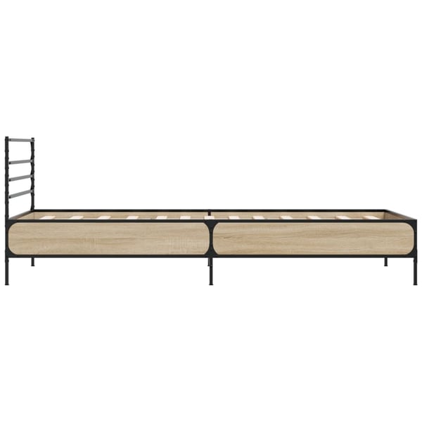 vidaXL Sengeramme sonoma eik 90x190 cm konstruert tre og metall