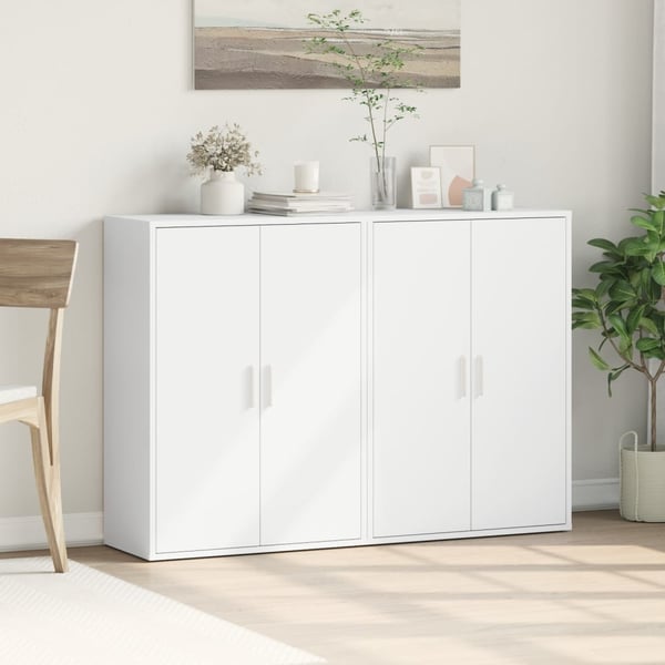vidaXL Skjenker 2 stk hvit 60x31x84 cm konstruert tre