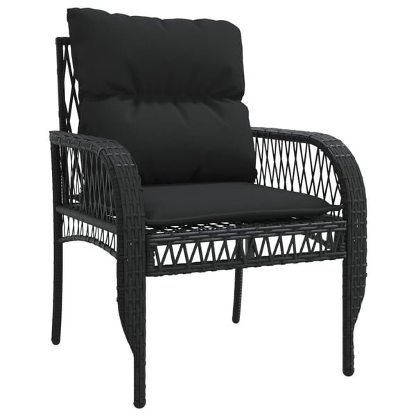 vidaXL sofasæt til haven 4 dele med hynder polyrattan sort