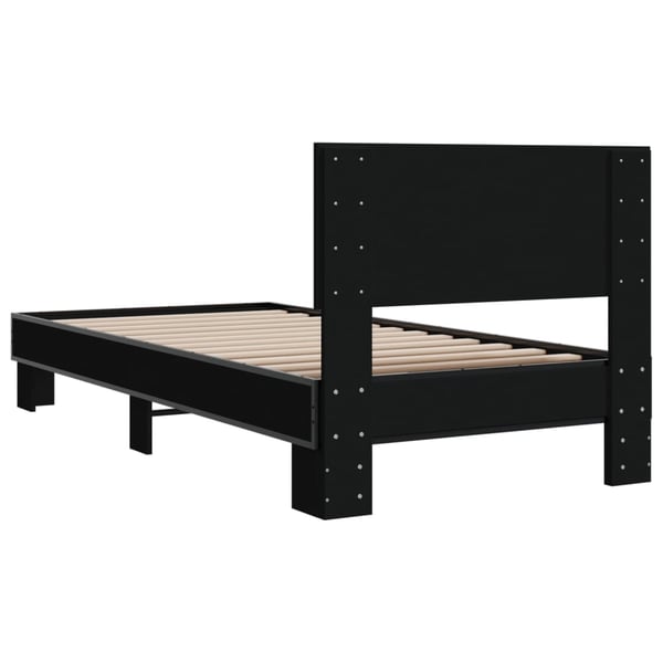 vidaXL Sengeramme svart 75x190 cm konstruert tre og metall