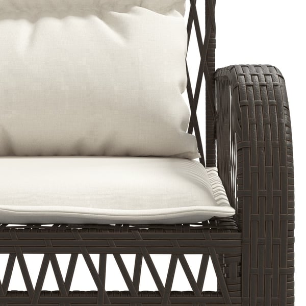 vidaXL sofasæt til haven 4 dele med hynder polyrattan brun