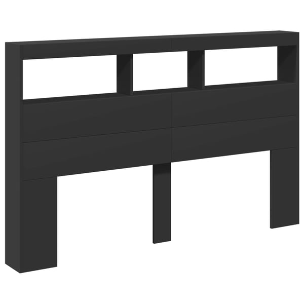 vidaXL Hodegavl skap med LED svart 160x17x102 cm