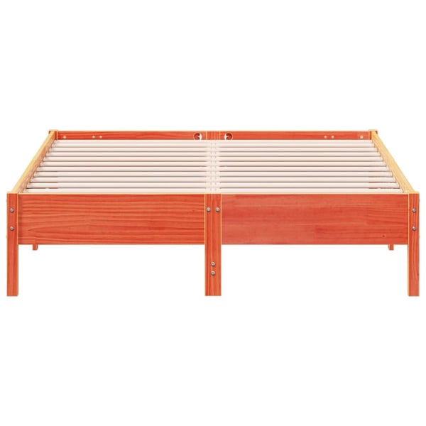 vidaXL Sengeramme uten madrass voksbrun 160x200 cm heltre furu
