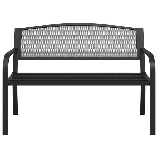 vidaXL Puutarhapenkki 119 cm musta teräs