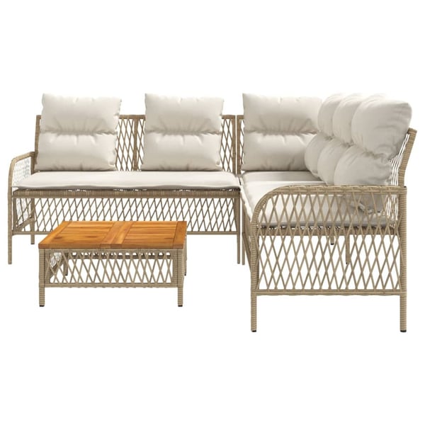 vidaXL sofasæt til haven 2 dele med hynder polyrattan beige