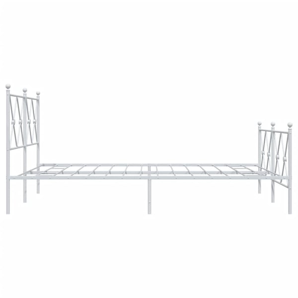 vidaXL Sengeramme i metall med hode- og fotgavl hvit 140x190 cm