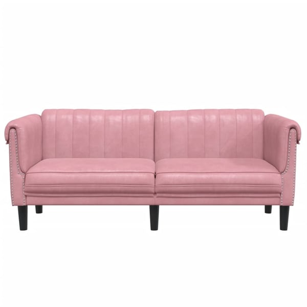vidaXL Soffa 2-sits rosa sammet