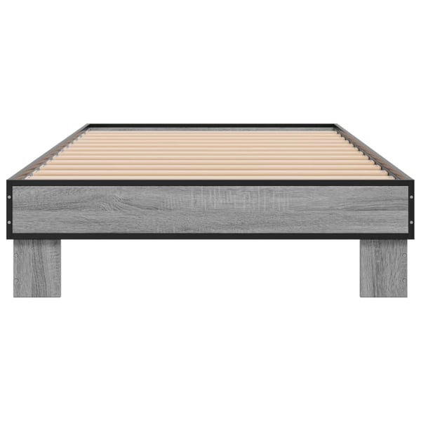 vidaXL Sengeramme grå sonoma 75x190 cm konstruert tre og metall