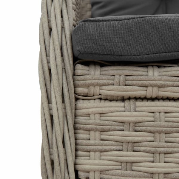 vidaXL havestole 2 stk. med lænefunktion polyrattan grå