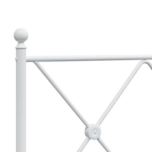 vidaXL Sengeramme i metall med hode- og fotgavl hvit 80x200 cm
