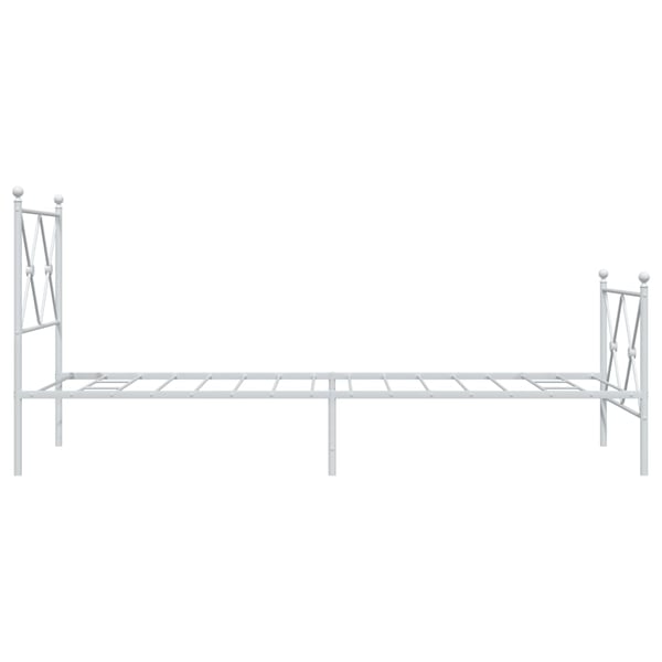 vidaXL Sengeramme i metall med hode- og fotgavl hvit 80x200 cm