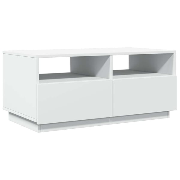 vidaXL Salongbord med LED-lys hvit 90x49x40 cm