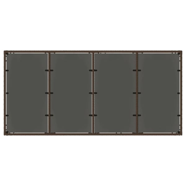 vidaXL Hagebord med glassplate brun 190x90x75 cm polyrotting
