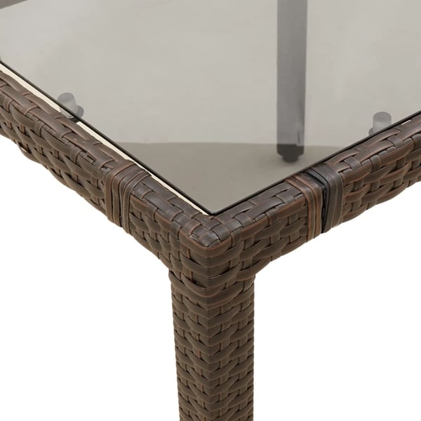 vidaXL Hagebord med glassplate brun 190x90x75 cm polyrotting