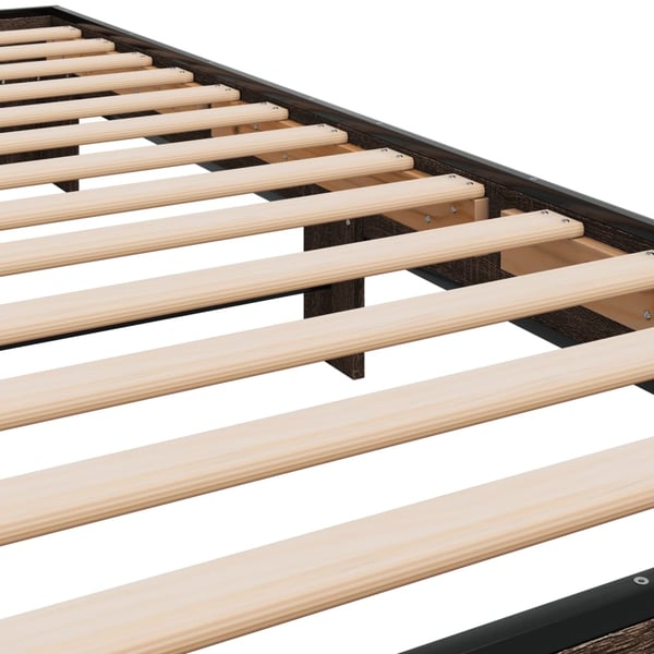 vidaXL Sengeramme brun eik 90x190 cm konstruert tre og metall