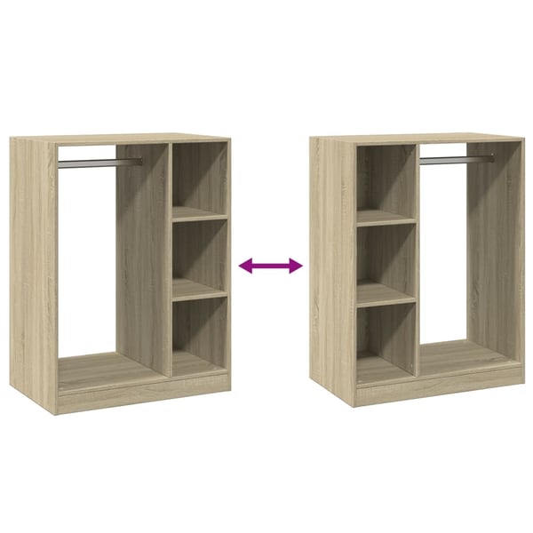 vidaXL Garderobe sonoma eik 77x48x102 cm konstruert tre