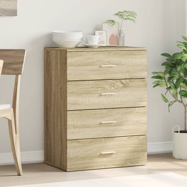 vidaXL Skjenk sonoma eik 60x39x80 cm konstruert tre