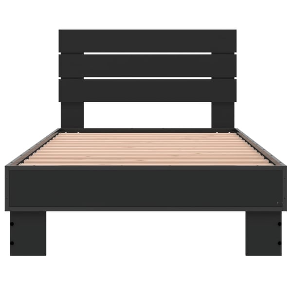 vidaXL Sengeramme svart 75x190 cm konstruert tre og metall