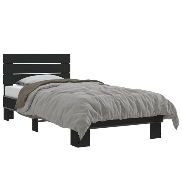 vidaXL Sengeramme svart 75x190 cm konstruert tre og metall