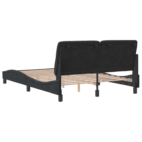vidaXL sengeramme uden madras Sort 140x200 cm Fløjl