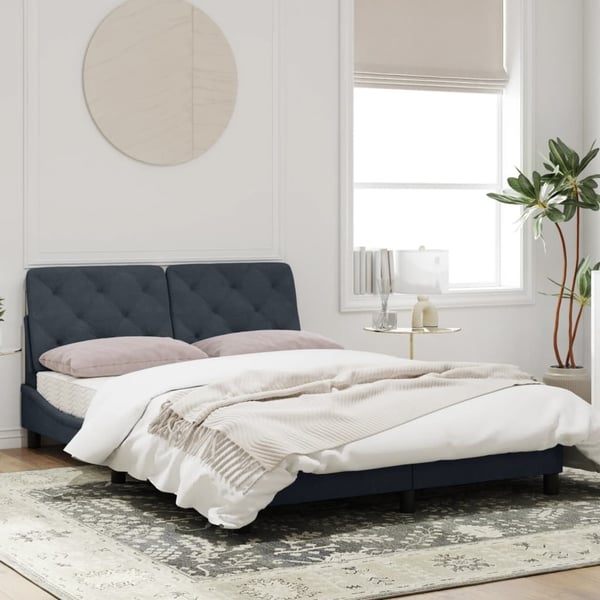vidaXL sengeramme med LED uden madras 120x200 cm velour mørkegrå