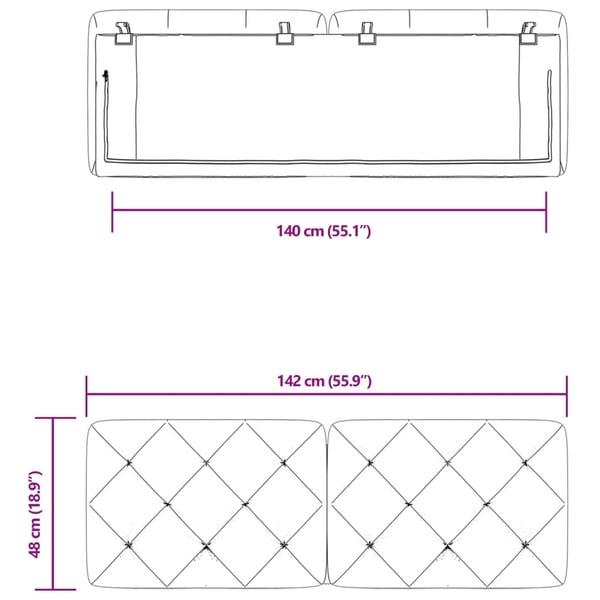 vidaXL gavlpude 140 cm velour sort