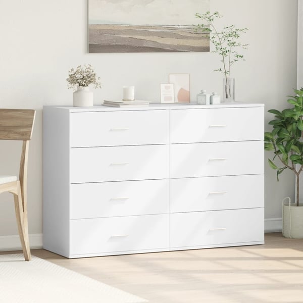 vidaXL Skjenker 2 stk hvit 60x39x80 cm konstruert tre