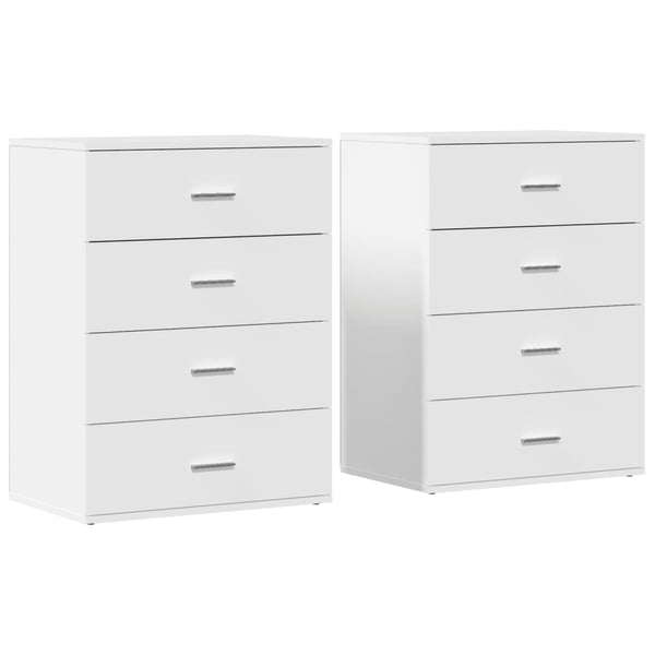 vidaXL Skjenker 2 stk hvit 60x39x80 cm konstruert tre