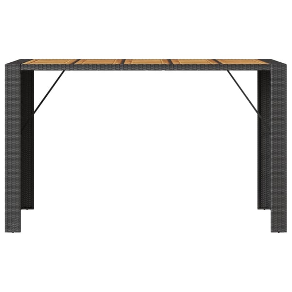 vidaXL Barbord med topp i akasie svart 185x80x110 cm polyrotting