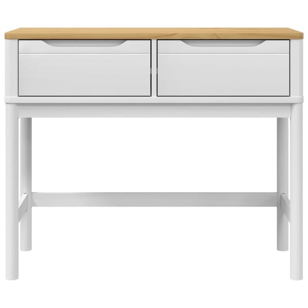 vidaXL Salongbord FLORO hvit 89,5x36,5x73 cm heltre furu