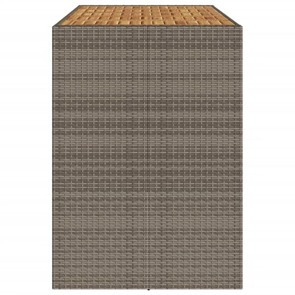 vidaXL Barbord med topp i akasie grå 185x80x110 cm polyrotting