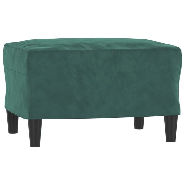 vidaXL sofastol med fodskammel 60 cm velour mørkegrøn