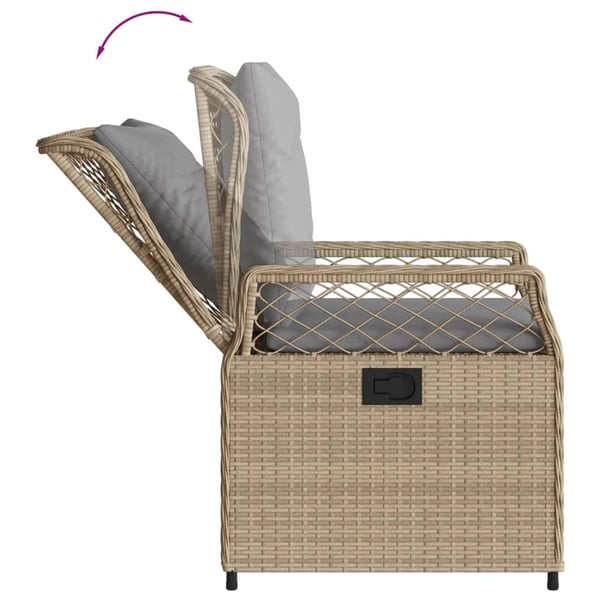 vidaXL spisebordssæt til haven 5 dele med hynder polyrattan beige