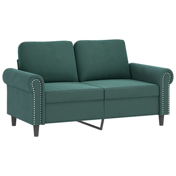 vidaXL sofasæt 4 dele med hynder velour mørkegrøn