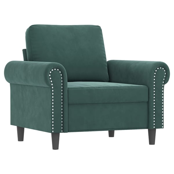 vidaXL sofasæt 4 dele med hynder velour mørkegrøn