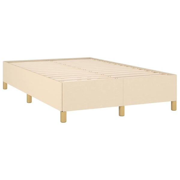 vidaXL kontinentalseng med madras 120x190 cm stof cremefarvet