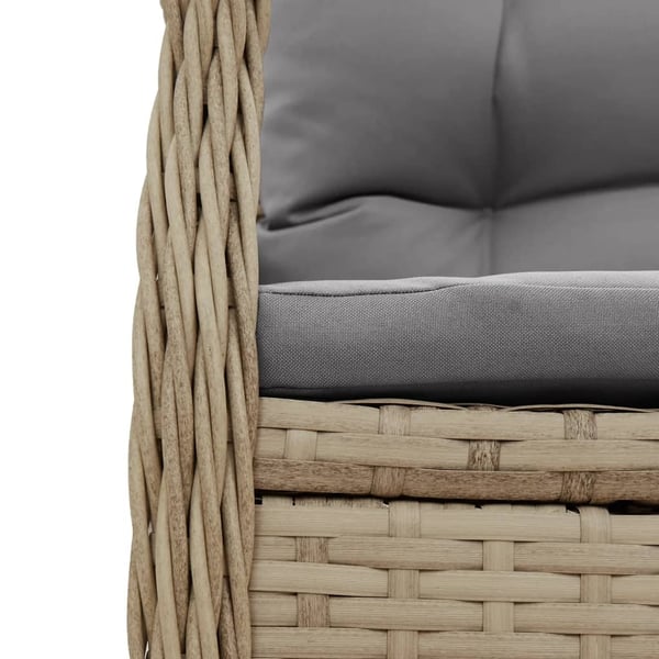 vidaXL spisebordssæt til haven 7 dele med hynder polyrattan beige