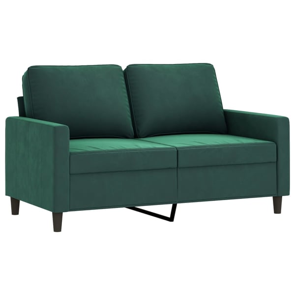 vidaXL sofasæt 4 dele velour mørkegrøn