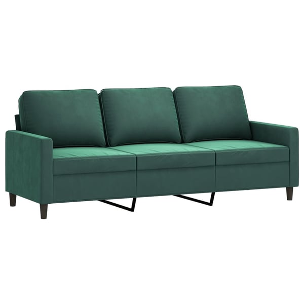 vidaXL sofasæt 4 dele velour mørkegrøn