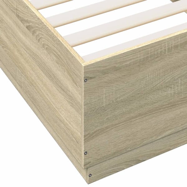 vidaXL Sengeramme sonoma eik 90x200 cm konstruert tre