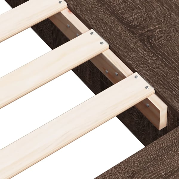 vidaXL Sengeramme brun eik 100x200 cm konstruert tre