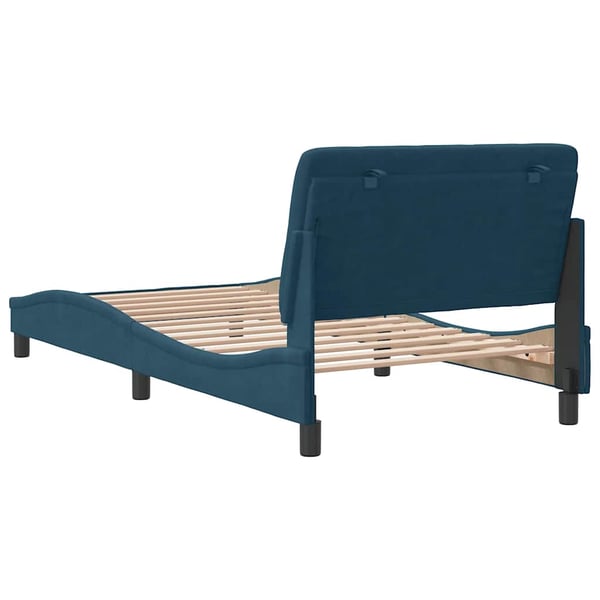 vidaXL sengeramme uden madras 100x200 cm fløjl blå