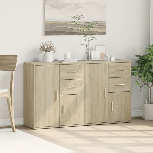 vidaXL Skjenker 2 sonoma eik 60x31x70 cm konstruert tre