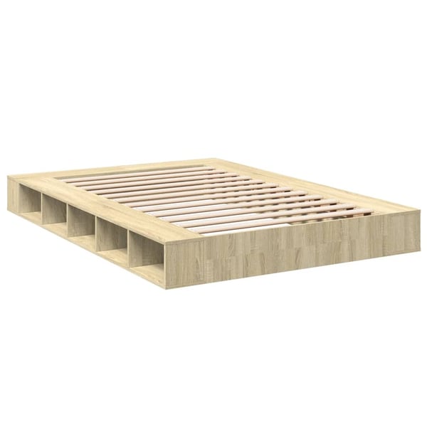 vidaXL sengestel 140x200 cm konstrueret træ sonoma-eg
