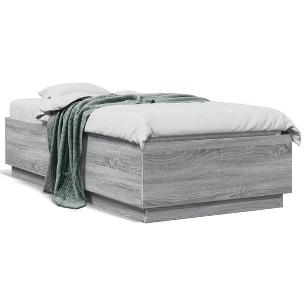 vidaXL Sengeramme grå sonoma 75x190 cm konstruert tre