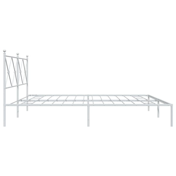 vidaXL Sengeramme i metall med hodegavl hvit 193x203 cm