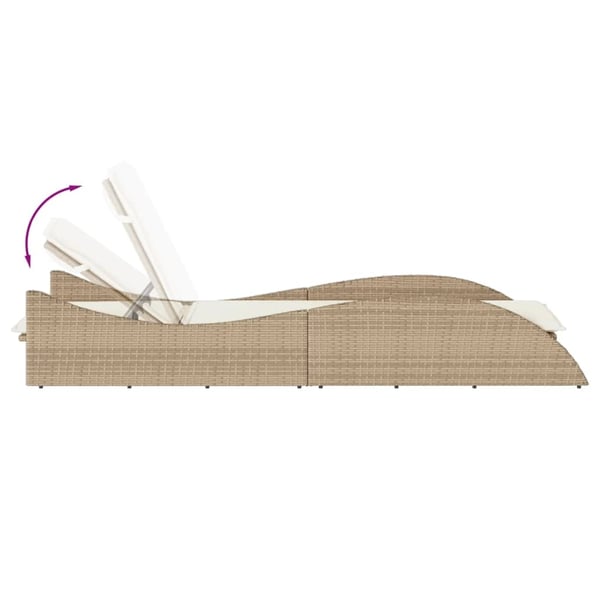 vidaXL liggestol med hynde 60x205x73 cm polyrattan beige