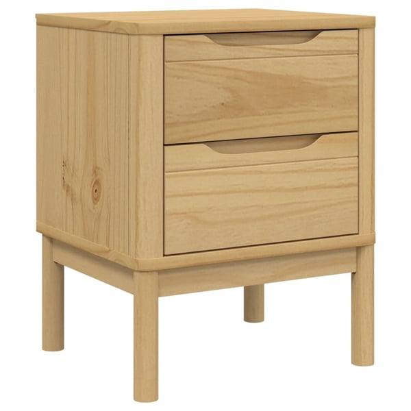 vidaXL sengebord 45x39x57 cm massivt fyrretræ gyldenbrun